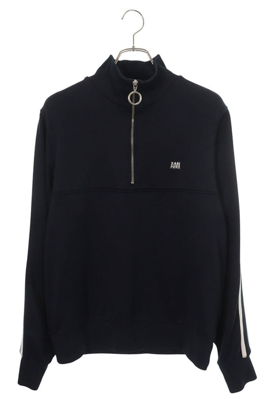 AMI Half Zip Side Stripe Jacket Navy Size XL