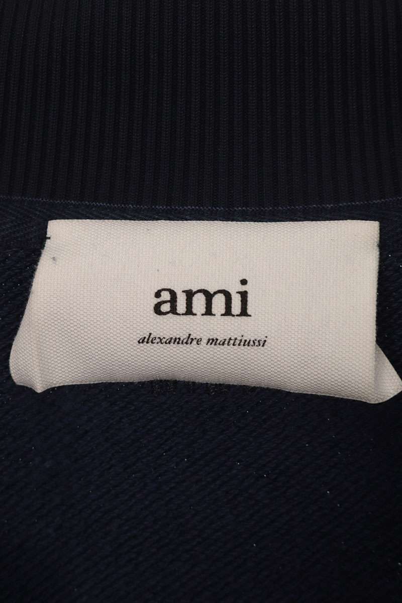 AMI Half Zip Side Stripe Jacket Navy Size XL