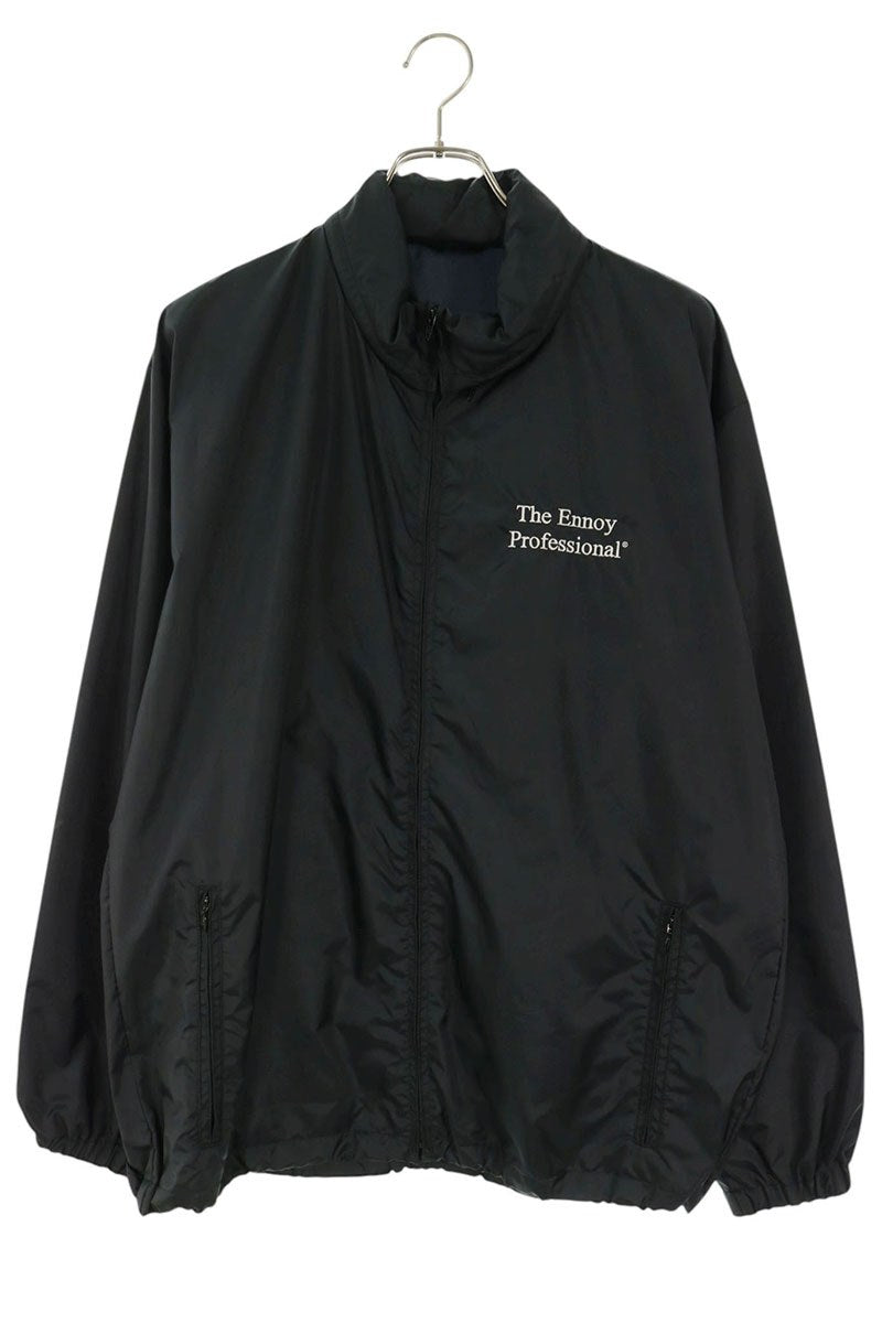 ENNOY Black Logo Embroidered Hooded Nylon Jacket Size M