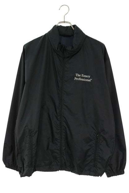 ENNOY Black Logo Embroidered Hooded Nylon Jacket Size M
