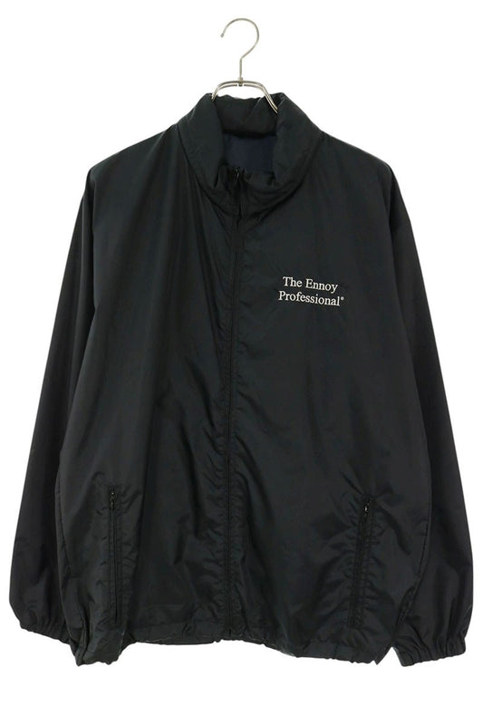 ENNOY Black Logo Embroidered Hooded Nylon Jacket Size M