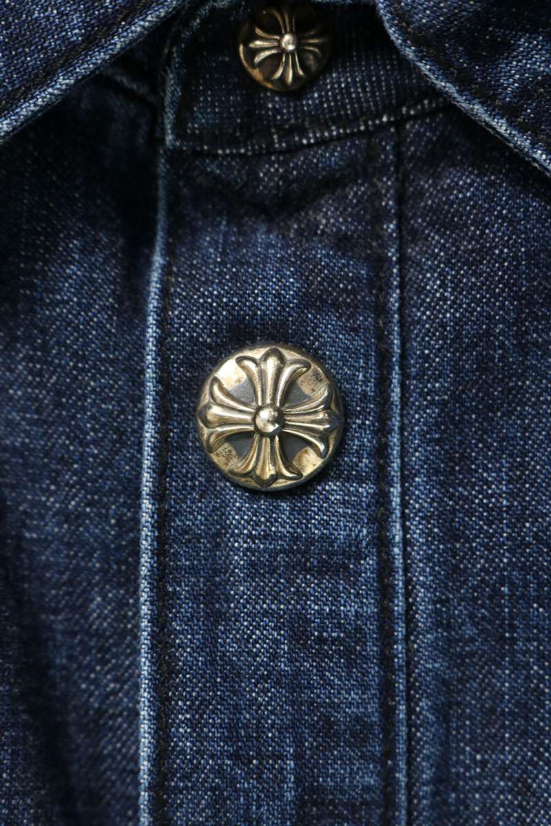 Chrome Hearts WORKN JNKYD PLD Arm Logo Denim Jacket Size XL