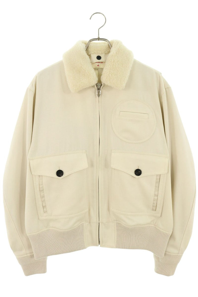 MASU Wool Collar Fur Pilot Jacket Off-White Size 48
