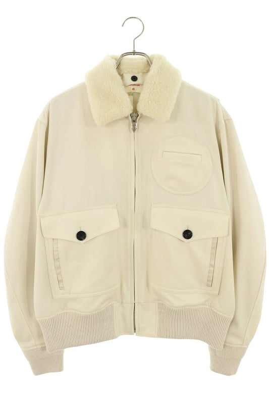 MASU Wool Collar Fur Pilot Jacket Off-White Size 48