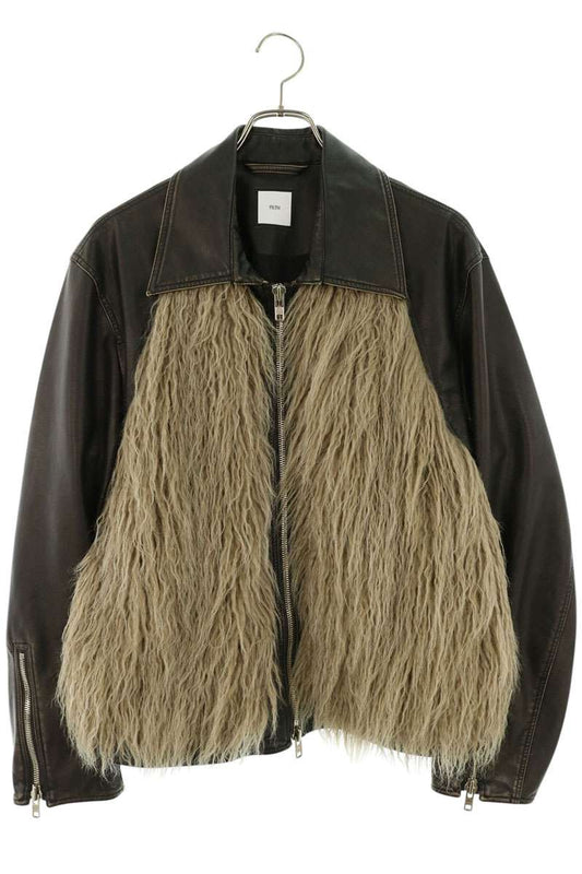 FILTH Faux Leather Faux Fur Jacket Brown Size 2