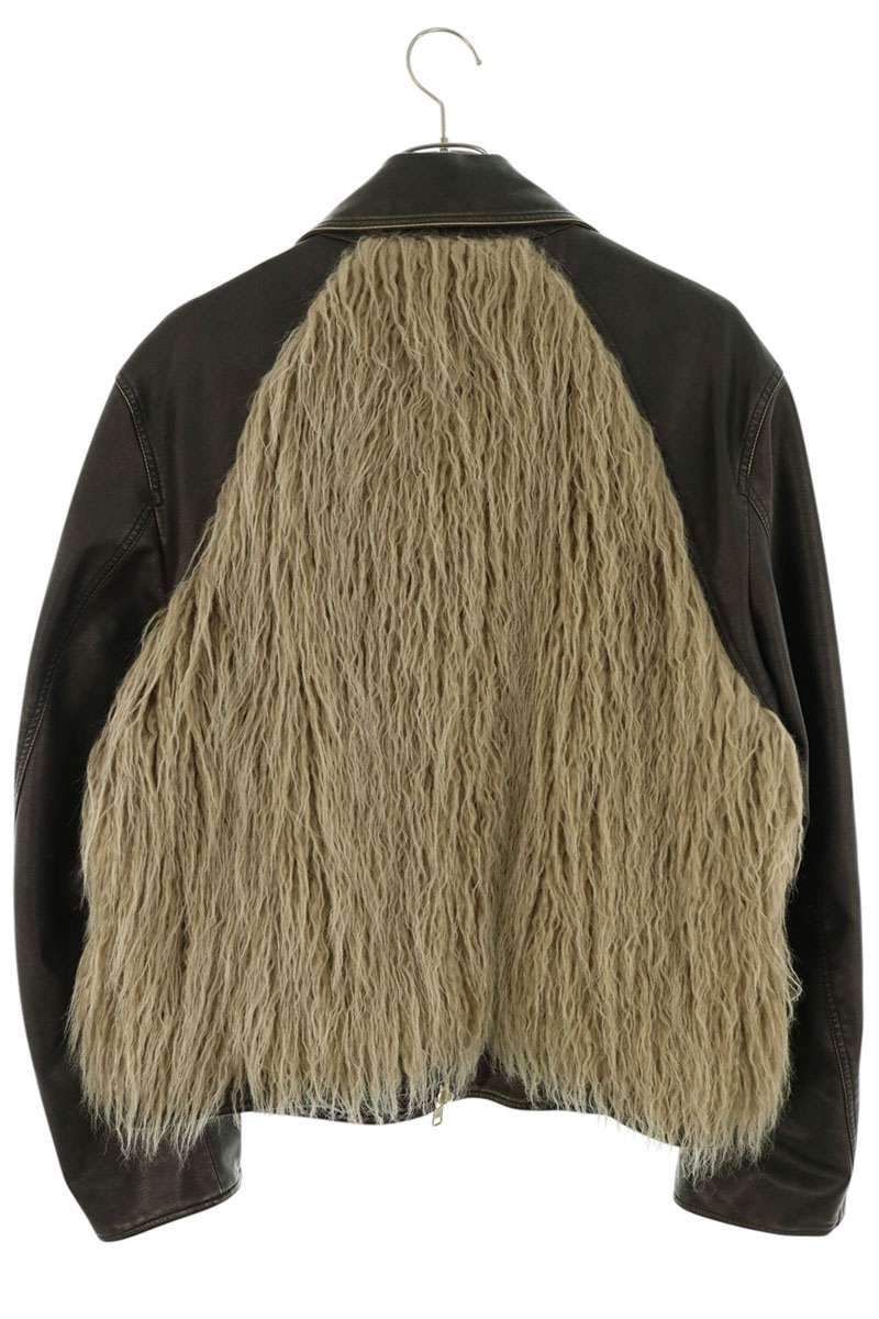 FILTH Faux Leather Faux Fur Jacket Brown Size 2