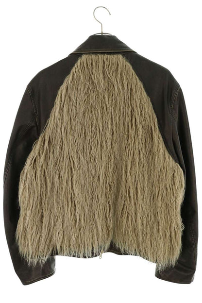 FILTH Faux Leather Faux Fur Jacket Brown Size 2