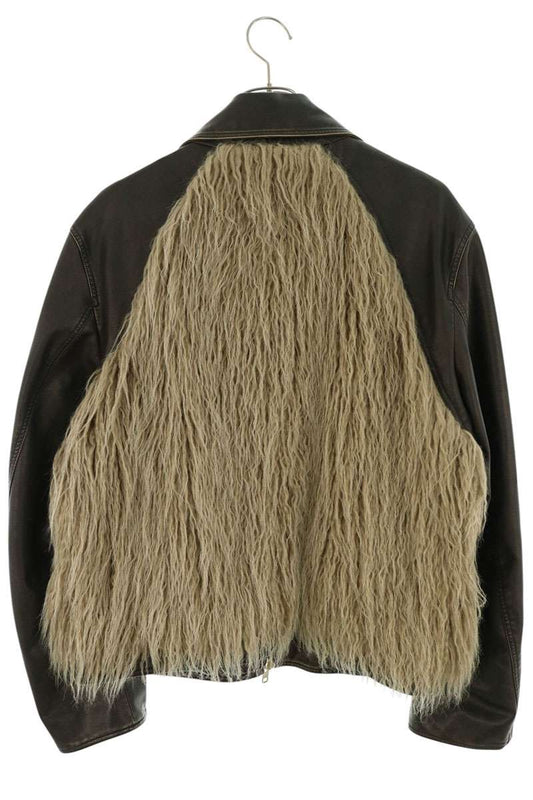FILTH Faux Leather Faux Fur Jacket Brown Size 2