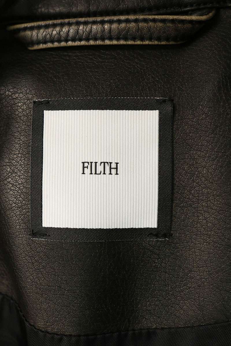 FILTH Faux Leather Faux Fur Jacket Brown Size 2