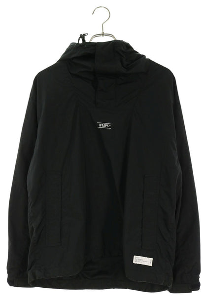 WTAPS Logo Embroidered Nylon Half-Zip Jacket Black Size 1