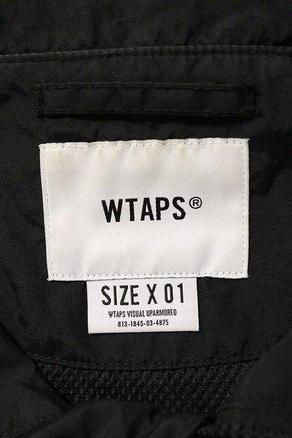 WTAPS Logo Embroidered Nylon Half-Zip Jacket Black Size 1