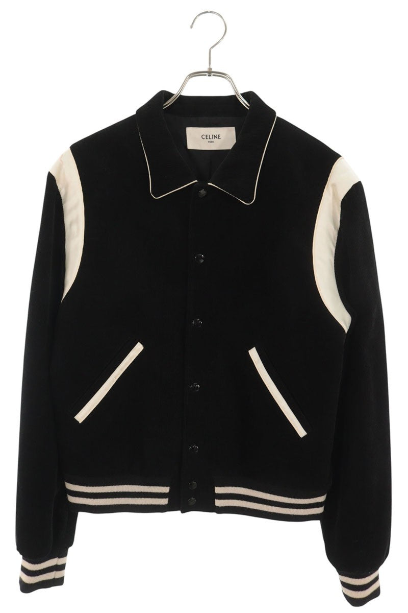 CELINE Corduroy Teddy Jacket Black Size 50