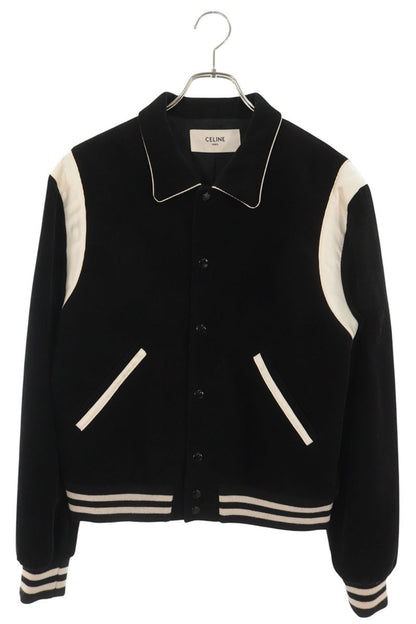 CELINE Corduroy Teddy Jacket Black Size 50
