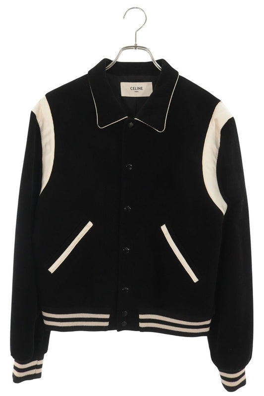 CELINE Corduroy Teddy Jacket Black Size 50