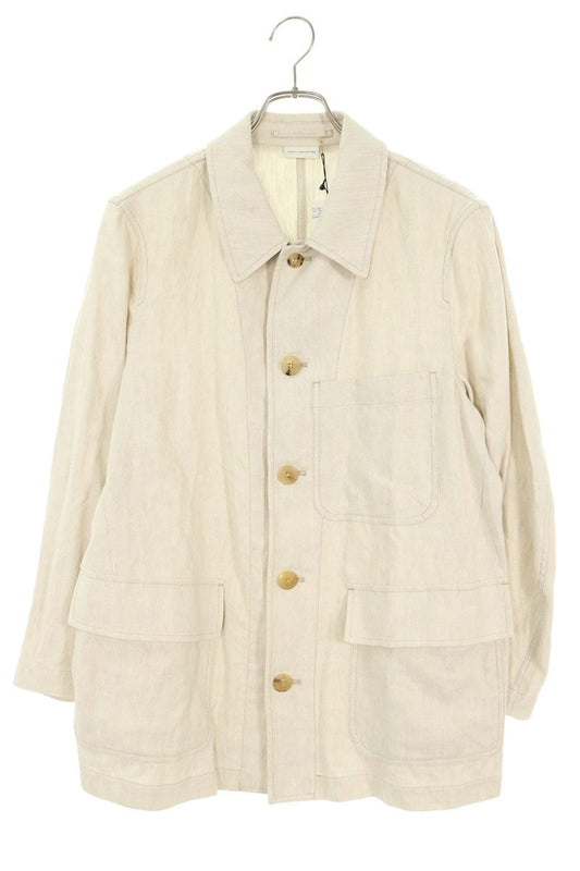 DRIES VAN NOTEN Cotton Linen Jacket Off-White Size 48