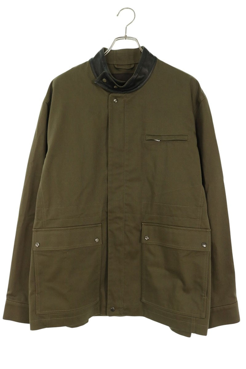 WALES BONNER 26SS Leather Trim Vision Olive Black Jacket Size L