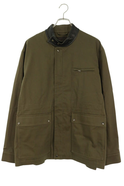 WALES BONNER 26SS Leather Trim Vision Olive Black Jacket Size L