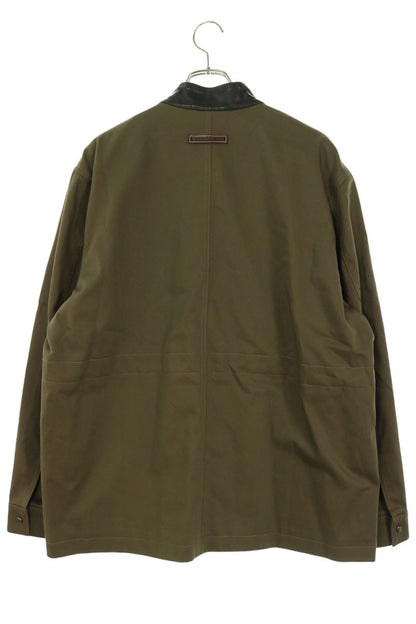 WALES BONNER 26SS Leather Trim Vision Olive Black Jacket Size L