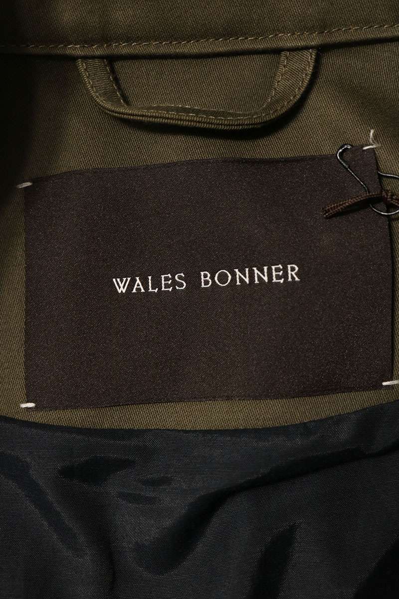 WALES BONNER 26SS Leather Trim Vision Olive Black Jacket Size L