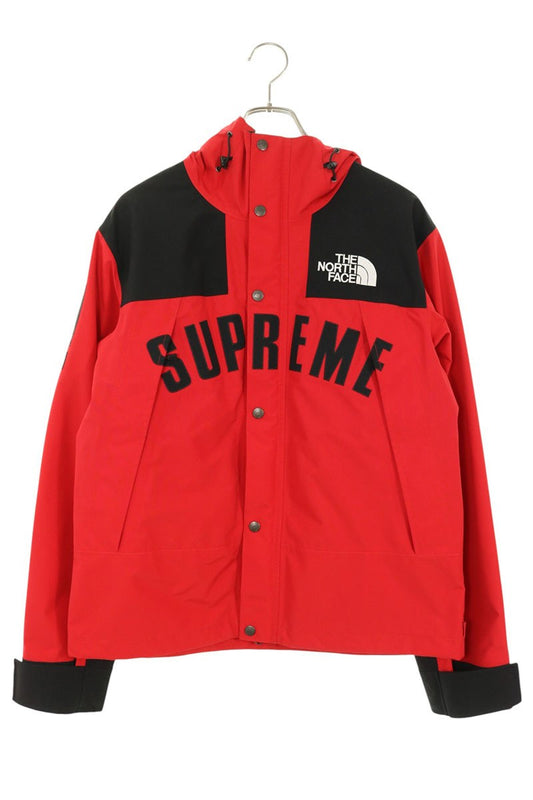 SUPREME The North Face Arc Logo Mountain Red Black Blouson Size S