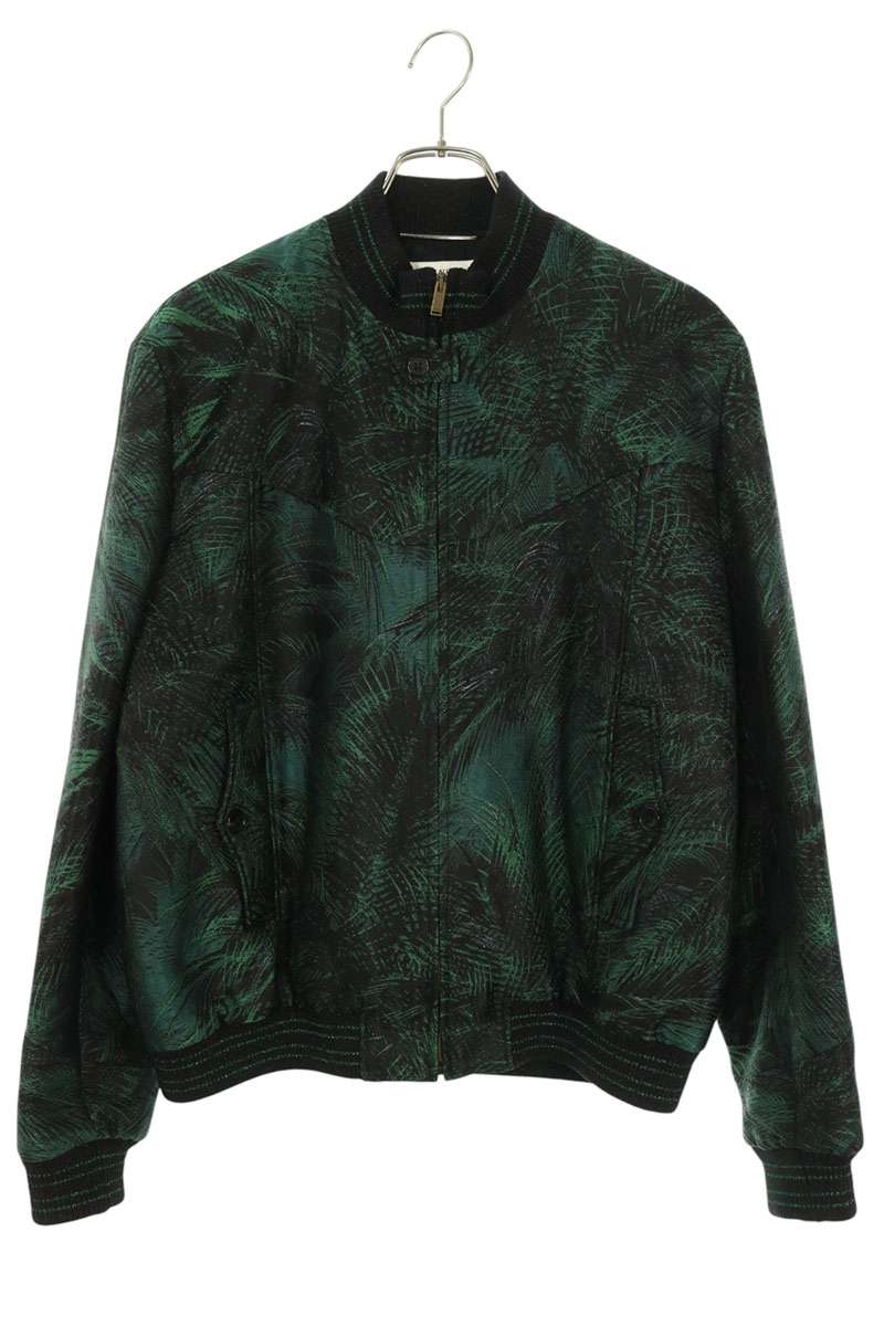SAINT LAURENT PARIS 21SS Green Silk Blend Blouson Size 50