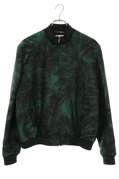 SAINT LAURENT PARIS 21SS Green Silk Blend Blouson Size 50