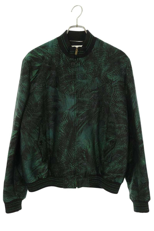 SAINT LAURENT PARIS 21SS Green Silk Blend Blouson Size 50