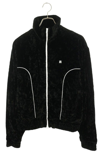 AMIRI Logo Applique Crushed Velvet Blouson Black Size M