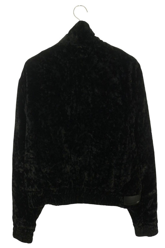 AMIRI Logo Applique Crushed Velvet Blouson Black Size M