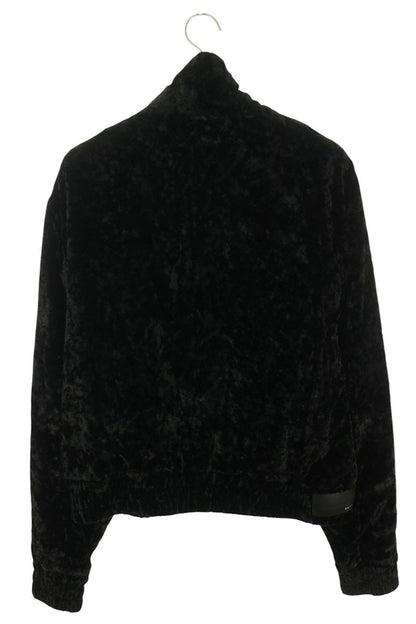 AMIRI Logo Applique Crushed Velvet Blouson Black Size M