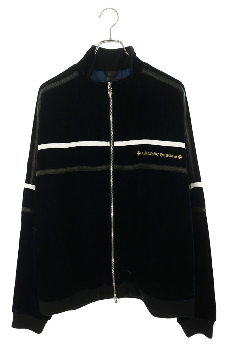 Chrome Hearts VELVET TRACKSUIT JACKET Navy/Silver Size XL
