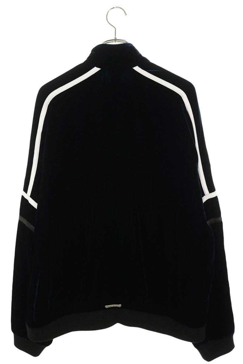 Chrome Hearts VELVET TRACKSUIT JACKET Navy/Silver Size XL