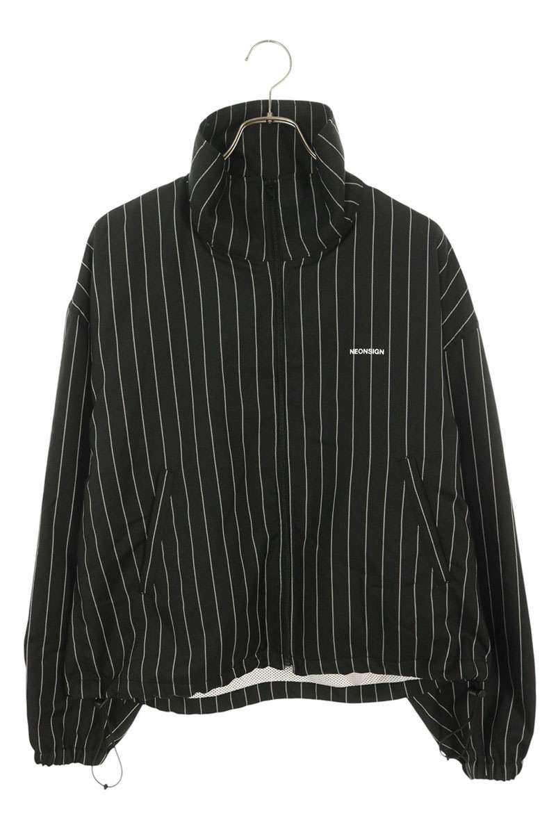 NEON SIGN Chalk Stripe Truck Jacket Black Size 48