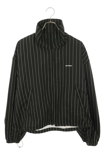 NEON SIGN Chalk Stripe Truck Jacket Black Size 48