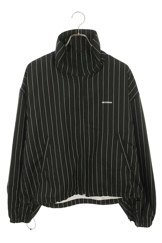 NEON SIGN Chalk Stripe Truck Jacket Black Size 48