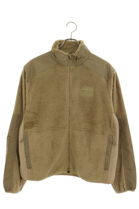 NIKE x STUSSY 25AW Full Zip Fleece Jacket Beige Size M