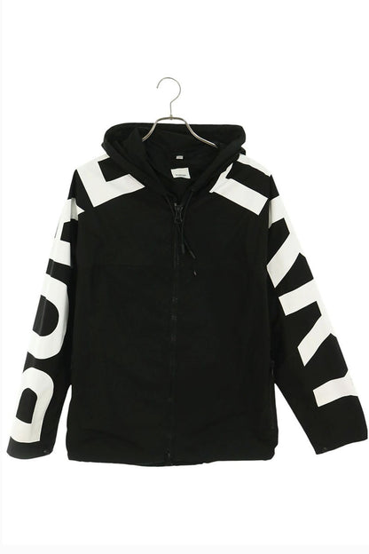 Burberry Side Logo Print Nylon Hooded Jacket Black Size M