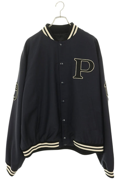 PRADA P Logo Varsity Jacket Navy Size XL