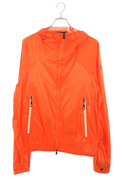 MONCLER GRENOBLE High Neck Zip-Up Nylon Jacket Orange Size 3