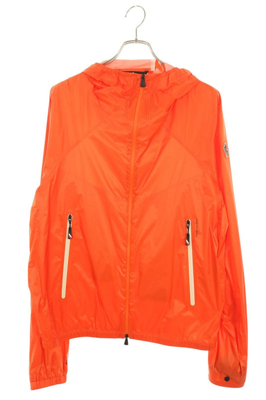 MONCLER GRENOBLE High Neck Zip-Up Nylon Jacket Orange Size 3