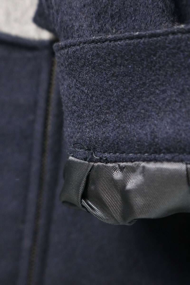 miumiu Contrast Material Zip-Up Wool Jacket Navy Size 40