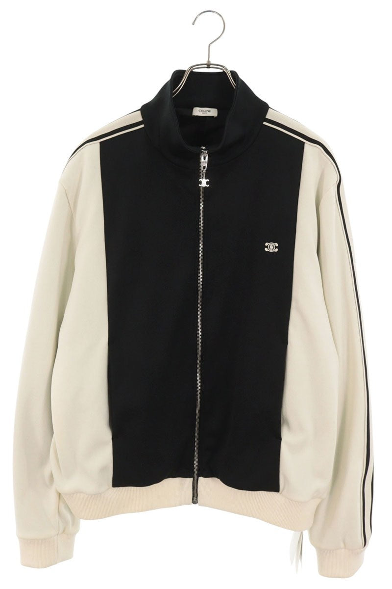CELINE Double Face Triomphe Poly Track Jacket B/W Size XXL