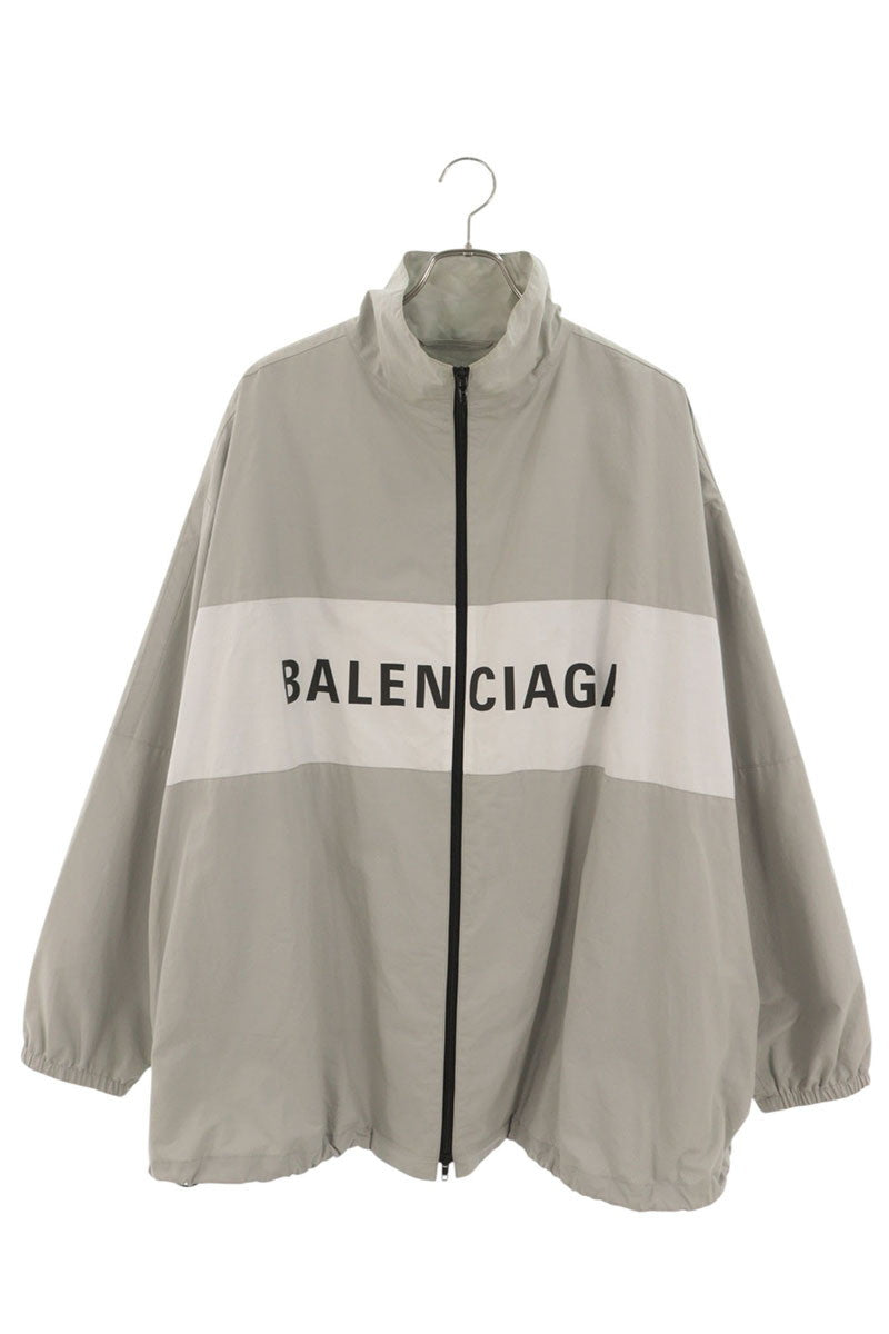 BALENCIAGA Logo Print Poplin Track Jacket Size M