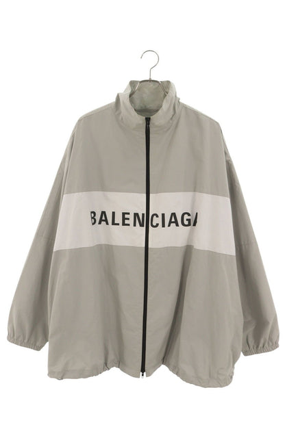 BALENCIAGA Logo Print Poplin Track Jacket Size M