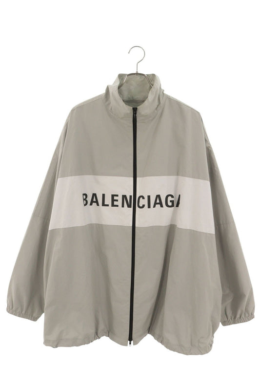 BALENCIAGA Logo Print Poplin Track Jacket Size M