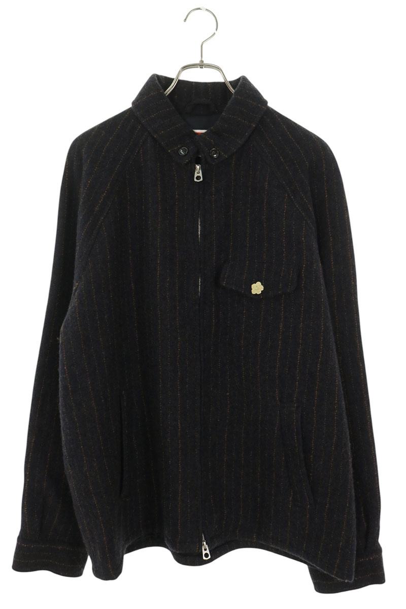 KENZO Wool Striped Swing Top Jacket Navy Size L