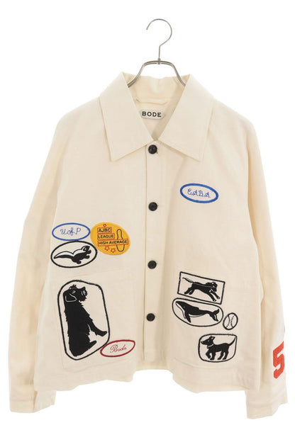 BODE Patch Embellished Blouson White Multi Size L