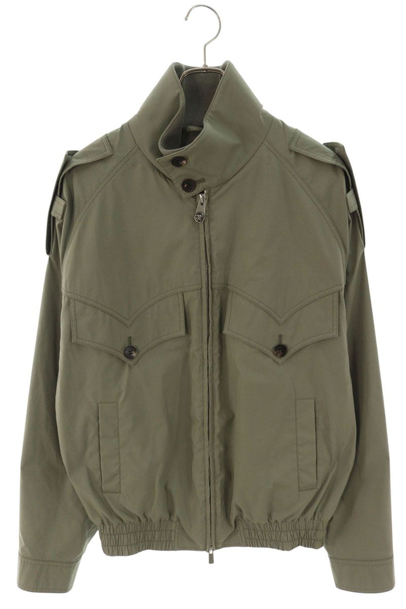 Versace Cotton Blend Jacket Green Size 46