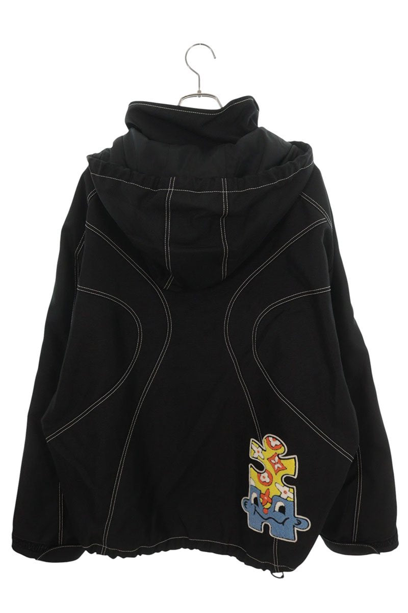 LOUISVUITTON 23SS Patch Zip Nylon Jacket Black Size 54
