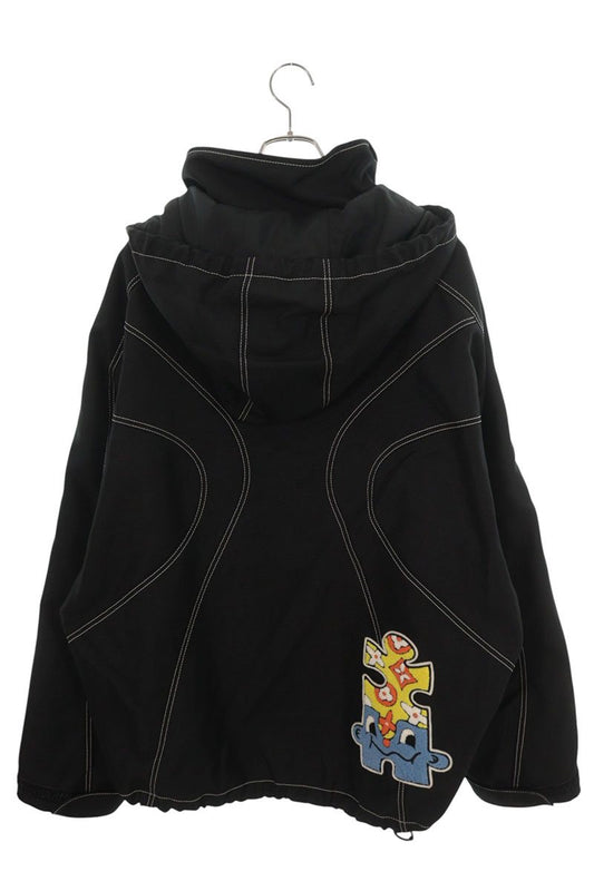 LOUISVUITTON 23SS Patch Zip Nylon Jacket Black Size 54